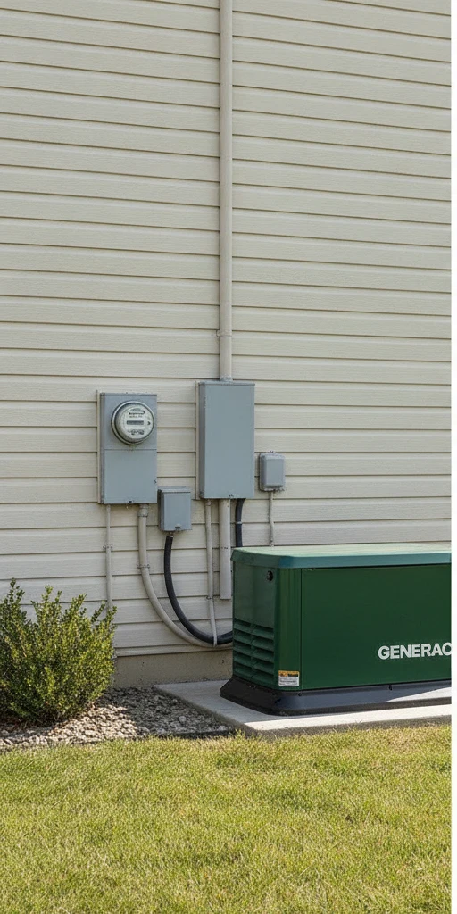 Electrical panel without generator connection in a Tates Creek home before installation