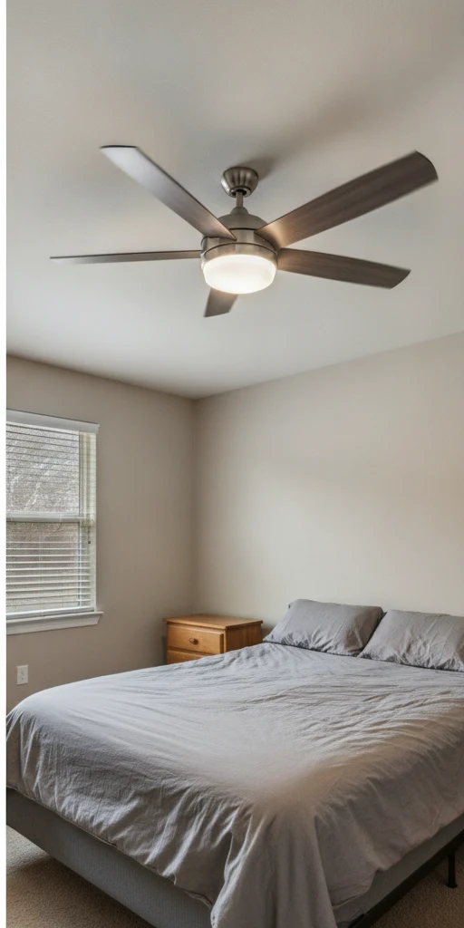 Energy-efficient ceiling fan with remote installed in a Masterson Station Lexington home